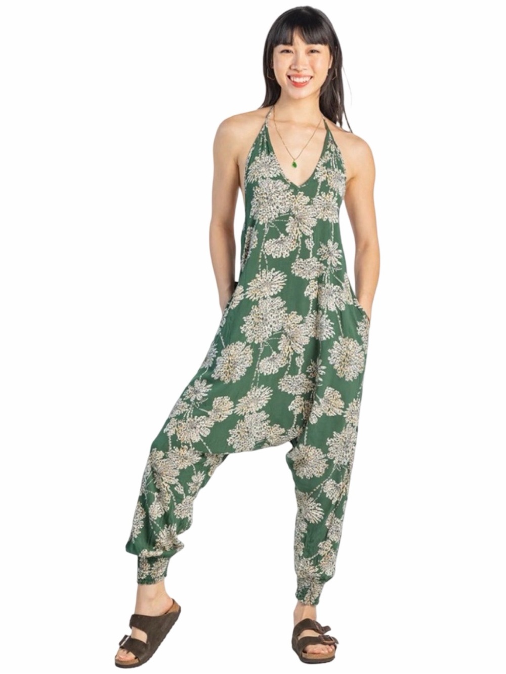 Buddha Pants Savannah Floral Harem Jumpsuit - Size XXS - Dandelion